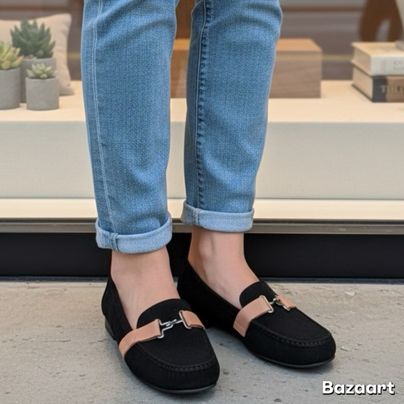 UGG Black and Tan Women's Loafers - Picture 2 of 10